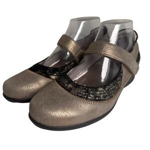 Drew Rose Genoa Leather Mary Jane NWOB Women's Sz 8 M Metallic Gold Orthopedic